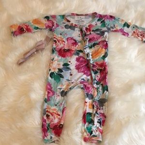 Beautiful bamboo floral onesie.